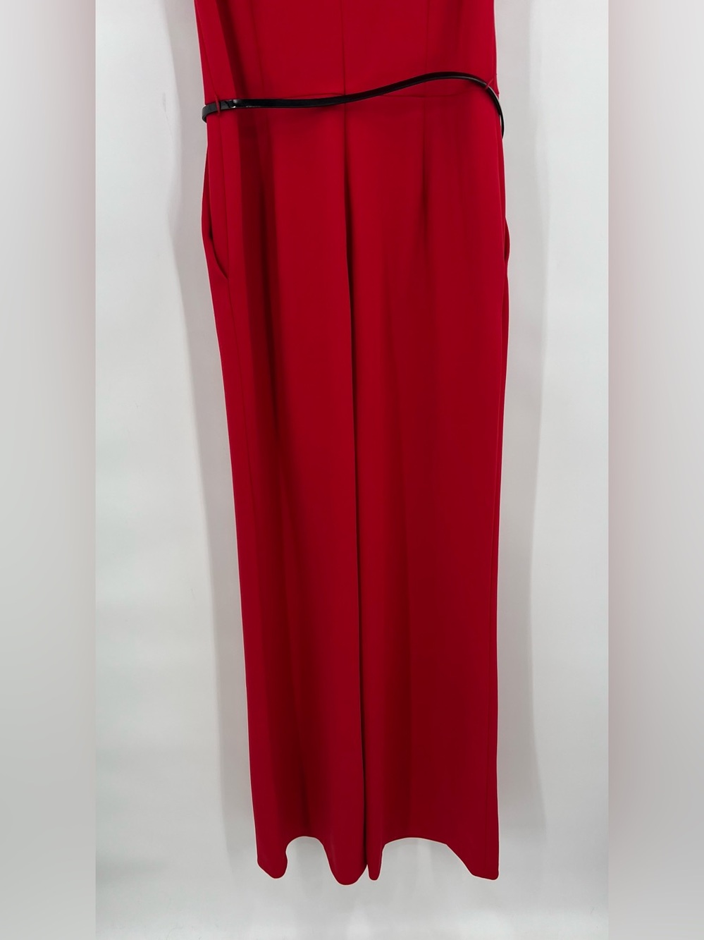 Red flutter sleeve wide leg jumpsuit 8 wedding guest formal dinner cocktail - Picture 8 of 14